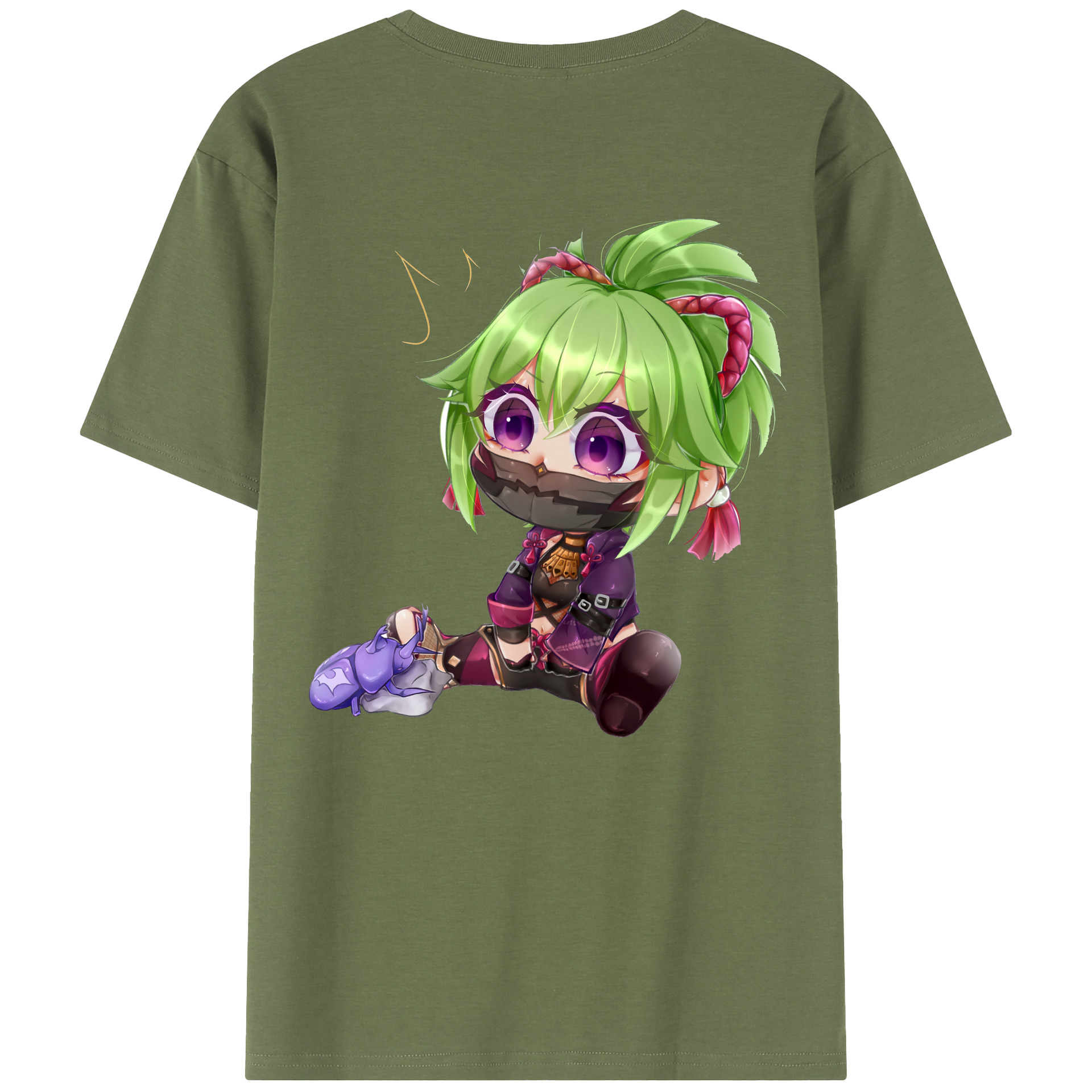 げんし神  久岐忍 くき しのぶ genshin Kuki Shinobu 綿100％半袖Tシャツ（背面プリント）